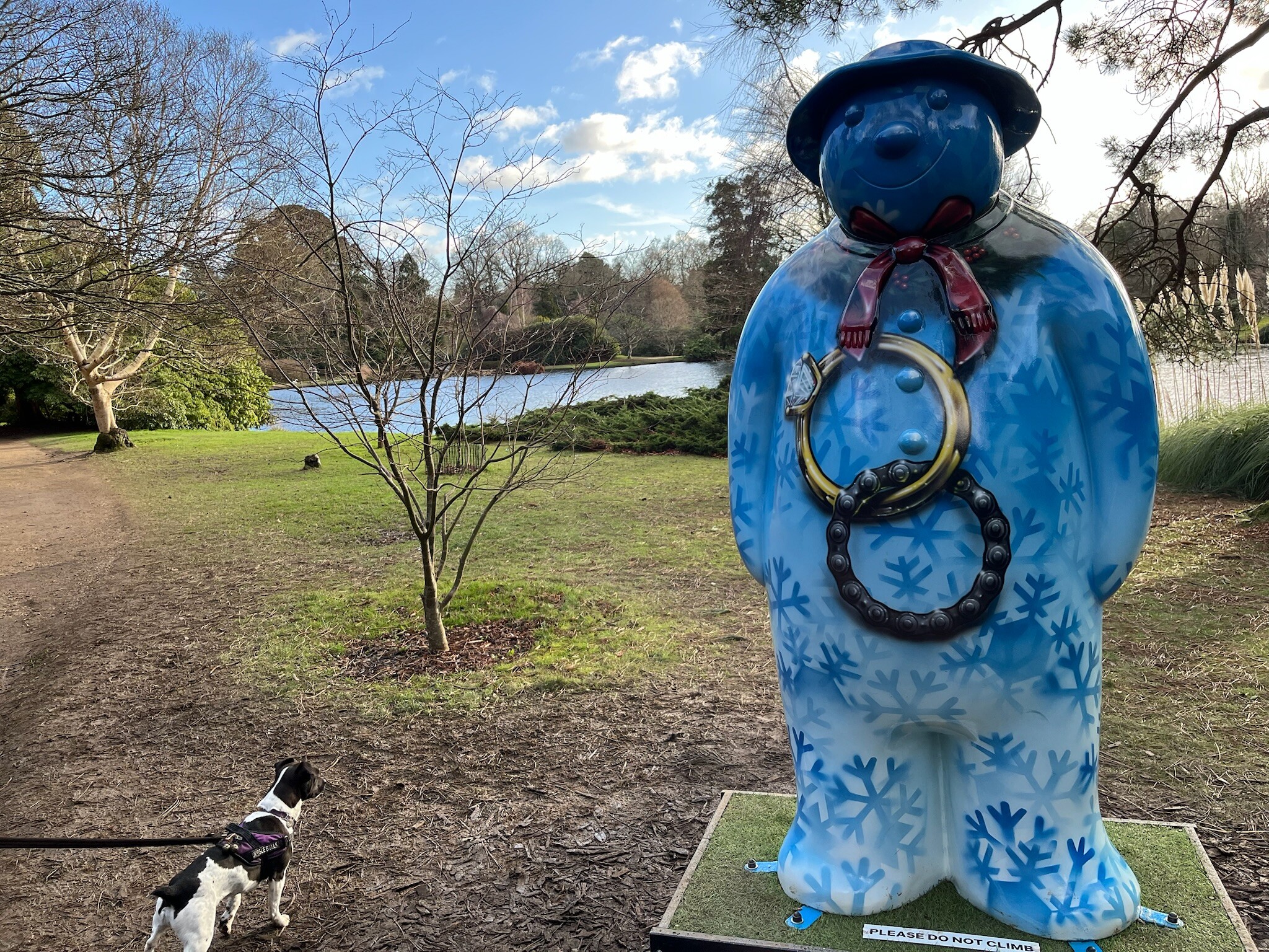 I met a snowman and a snow dog at Sheffield Park